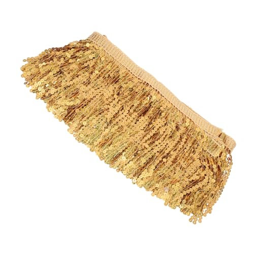 OSALADI Tassel Paillettenborte für Kostüme Lange Quastenborte Gold für Nähprojekte und DIY Handarbeiten Strapazierfähig und Farbecht für Festliche Dekorationen von OSALADI