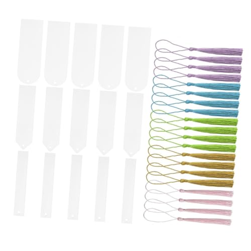 OSALADI Teiliges Acryl Lesezeichen Transparent mit Vorgebohrten Löchern Bunte Quasten Blanko DIY Bastelset für Personalisierte Buchmarker Lehrer Erwachsene Bürobedarf Langlebig und OSALADI Teiliges Acryl Lesezeichen Transparent mit Vorgebohrten Löchern Bunte Quasten Blanko DIY Bastelset für Personalisierte Buchmarker Lehrer Erwachsene Bürobedarf Langlebig und von OSALADI