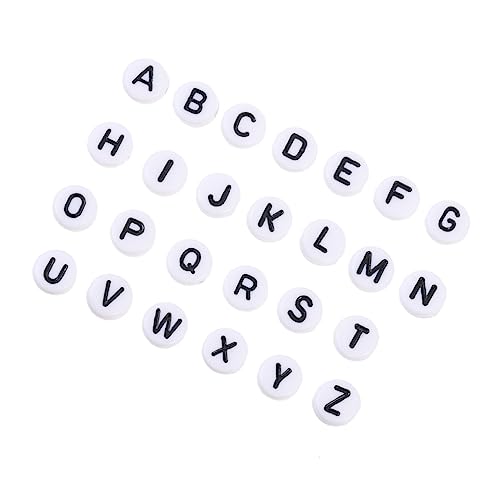 OSALADI Teiliges Buchstabenperlen aus Acryl Flache Runde Perlen für DIY Schmuckherstellung Geruchlos Vielseitig für Armbänder Bastelprojekte und Kreative Accessoires von OSALADI