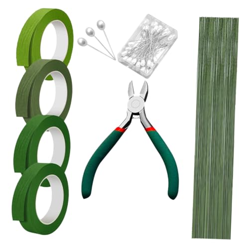 OSALADI Teiliges Floristenband und Blumendraht Flexibles Grünes Draht Klebeband Vielseitiges Hochzeitsblumen-dekorationskit für Brautsträuße und Blumenarrangements OSALADI Teiliges Floristenband und Blumendraht Flexibles Grünes Draht Klebeband Vielseitiges Hochzeitsblumen-dekorationskit für Brautsträuße und Blumenarrangements von OSALADI