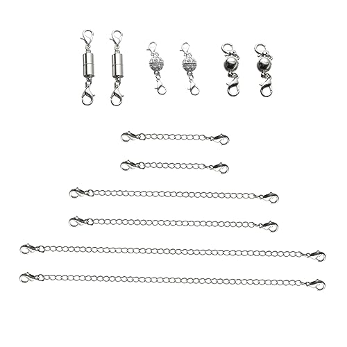 OSALADI Teiliges Magnetverschluss Ketten Set für Diy Schmuckherstellung Umweltfreundliche Verlängerungskette Silber für Armbänder und Mehr OSALADI Teiliges Magnetverschluss Ketten Set für Diy Schmuckherstellung Umweltfreundliche Verlängerungskette Silber für Armbänder und Mehr von OSALADI