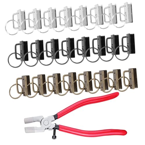 OSALADI Teiliges Metall Schlüsselring Fob mit Zange Farben Tail Clip für Gürtel Taschen Bänder DIY Schlüsselanhänger Zubehör Langlebig Vielseitig für Handarbeit und Armbänder von OSALADI
