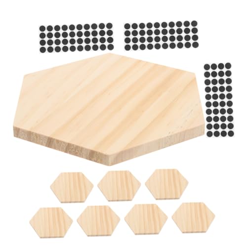 OSALADI Teiliges Unvollendeter Hexagon Holzuntersetzer mit Rutsch Eva Pads Blanko Holzuntersetzer für DIY Projekte und Kaffeetisch Dekoration von OSALADI