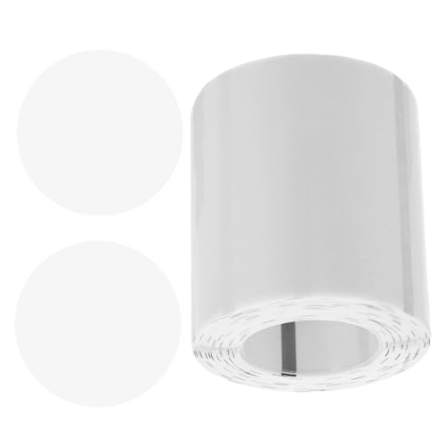 OSALADI Transparente Thermoetiketten Selbstklebend Wasserfestes Stark Haftendes Thermopapier für mobile Drucker Klare Runde Etikettenrolle Portable Rückstandsfreie Entfernung von OSALADI
