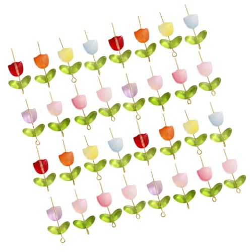 OSALADI Tulpen Glasperlen Bunte Halbtransparente DIY Schmuckperlen mit Glatte Armband Perlen für Handgemachte Bastelarbeiten und Schmuckherstellung von OSALADI