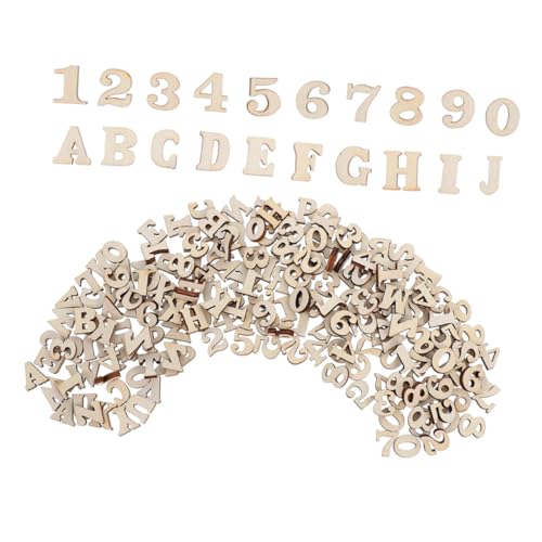 OSALADI Unbearbeitete Holzbuchstaben und Zahlen Set Teilig Buchstaben Zahlen Naturbelassen für DIY Basteln Lernen Zuhause Schule Dekoration Holzbuchstaben Basteln Holz Crafts von OSALADI