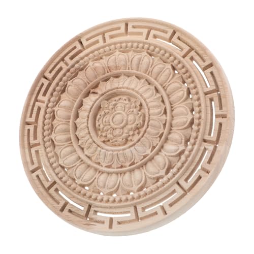 OSALADI Unlackierte Runde Holzapplikation Mandala Blume Geschnitzte Holzornamente für Möbel Wiederverwendbare Dekoration für Schrank Kommode Garderobe Europäisches Holzdekor OSALADI Unlackierte Runde Holzapplikation Mandala Blume Geschnitzte Holzornamente für Möbel Wiederverwendbare Dekoration für Schrank Kommode Garderobe Europäisches Holzdekor von OSALADI