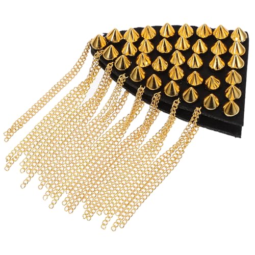 OSALADI Vintage Goldfarbene Epauletten mit Nieten Dekorative Quasten Schulterbänder Punk Schulterapplikation Auffälliges Kostümzubehör für Besondere Anlässe OSALADI Vintage Goldfarbene Epauletten mit Nieten Dekorative Quasten Schulterbänder Punk Schulterapplikation Auffälliges Kostümzubehör für Besondere Anlässe von OSALADI