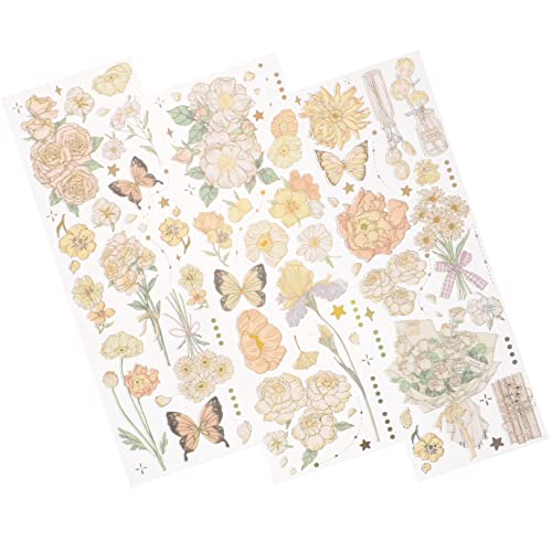 OSALADI Vintage Scrapbooking Sticker Blüten Dekorative Diy Aufkleber Handgefertigt Premium Pet Material Für Planer Tagebuch Journal Basteln OSALADI Vintage Scrapbooking Sticker Blüten Dekorative Diy Aufkleber Handgefertigt Premium Pet Material Für Planer Tagebuch Journal Basteln von OSALADI