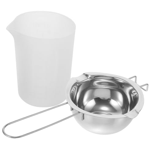OSALADI Wachsschmelztopf aus Metall und Silikon mit Messbecher Großer Kapazität Langlebig und Vielseitig für Kerzenherstellung Wachs Seife Schokolade und DIY Anwendungen von OSALADI