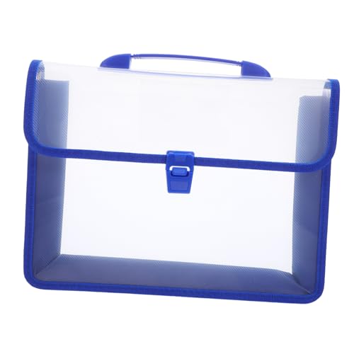 OSALADI Wasserdichte Aktentasche Datei Tote -tasche Erweiterbarer Ordner Transparente Dokumenttasche Büroorganisator Schreibtisch-organizer Tragbarer Ordner Portfolioordner Pp Blau von OSALADI