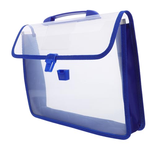 OSALADI Wasserdichte Aktentasche Tasche für Dokumentenmappen Dokumente Ordner Portfolioordner Kunststoffmappen mit Schnappverschluss Tasche für Dateien Tragetasche für Dokumente Blau von OSALADI