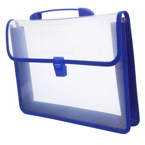 OSALADI Wasserdichte Dokumententasche mit Handgriff Erweiterbarer Transparenter Organizer mit Knopfverschluss Beschriftbarem Fach Robuster Büro Schulmappe Tragbare Kunststoff-mappe für OSALADI Wasserdichte Dokumententasche mit Handgriff Erweiterbarer Transparenter Organizer mit Knopfverschluss Beschriftbarem Fach Robuster Büro Schulmappe Tragbare Kunststoff-mappe für von OSALADI