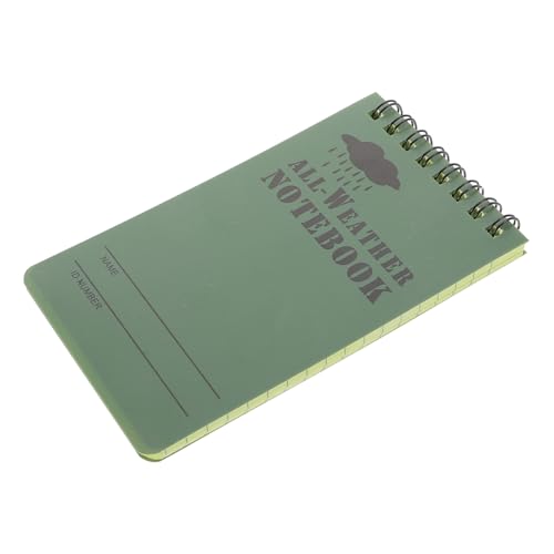OSALADI Wasserdichtes Spiral Notizbuch Robustes Outdoor Notizheft mit Grünem Camouflage PVC Liniertes und Büromaterial für Schüler Tragbares Allwetter Notizpad von OSALADI