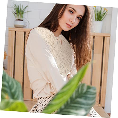 OSALADI Wasserlöslicher Baumwoll Spitzenkragen mit Floraler Stickerei DIY Applikation Eleganter Retro Lace Collar Klassischer Krageneinsatz für Damenkleidung und Hochzeitsoutfits von OSALADI