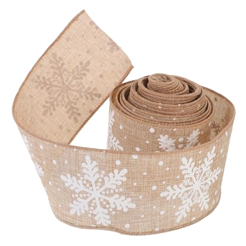 OSALADI Weihnachts Dekoband mit Drahtkante Umweltfreundliches Strapazierfähiges Imitat Leinen Schneeflocken Design Vielseitiges Geschenkband für DIY Verpackung Festliche Schleifen OSALADI Weihnachts Dekoband mit Drahtkante Umweltfreundliches Strapazierfähiges Imitat Leinen Schneeflocken Design Vielseitiges Geschenkband für DIY Verpackung Festliche Schleifen von OSALADI