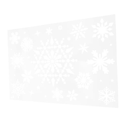 OSALADI Weihnachts-Schneeflocke-Vorlage Ornament Winterschablonen Weihnachts-Schablone Dekoration Weihnachten Bodenschablonen zum Malen von Böden Lampenschirm-Schablone das Haustier Weiß von OSALADI