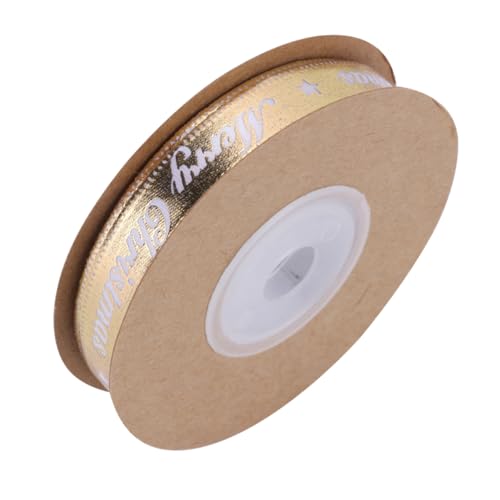 OSALADI Weihnachtsgeschenkband mit Goldenen Buchstaben Dekoratives Satinband für Bastelarbeiten Verpackung und Festlichkeiten für Geburtstage und Feiertage OSALADI Weihnachtsgeschenkband mit Goldenen Buchstaben Dekoratives Satinband für Bastelarbeiten Verpackung und Festlichkeiten für Geburtstage und Feiertage von OSALADI