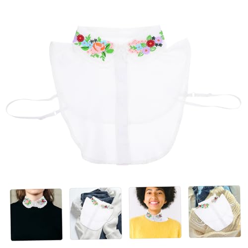 OSALADI Weißer Damen Fake Collar aus Atmungsaktivem Polyester Abnehmbarer Krageneinsatz mit Besticktem Design Modisches Blusen accessoire für Vielseitige Outfits und Eleganten Look OSALADI Weißer Damen Fake Collar aus Atmungsaktivem Polyester Abnehmbarer Krageneinsatz mit Besticktem Design Modisches Blusen accessoire für Vielseitige Outfits und Eleganten Look von OSALADI