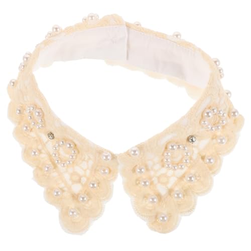 OSALADI Weißer Spitzen Krageneinsatz Damen Abnehmbarer Retro Fake Collar mit Perlenbesatz Vielseitiger Blusenkragen für Looks Polyester Komfortabel und Zeitlos OSALADI Weißer Spitzen Krageneinsatz Damen Abnehmbarer Retro Fake Collar mit Perlenbesatz Vielseitiger Blusenkragen für Looks Polyester Komfortabel und Zeitlos von OSALADI