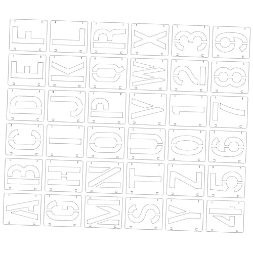 OSALADI Wiederverwendbare Buchstaben und Zahlenschablonen aus Kunststoff Teiliges Klare Muster für DIY Malerei Wanddekoration Holzkunst Vielseitig Einsetzbar für Bastelprojekte von OSALADI