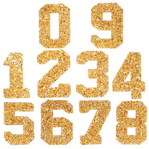OSALADI Zahlen Patches Set für Diy Projekte Goldene Aufbügler für Kleidung Hüte Jeans Accessoires zum Dekorieren und Reparieren von Textilien von OSALADI