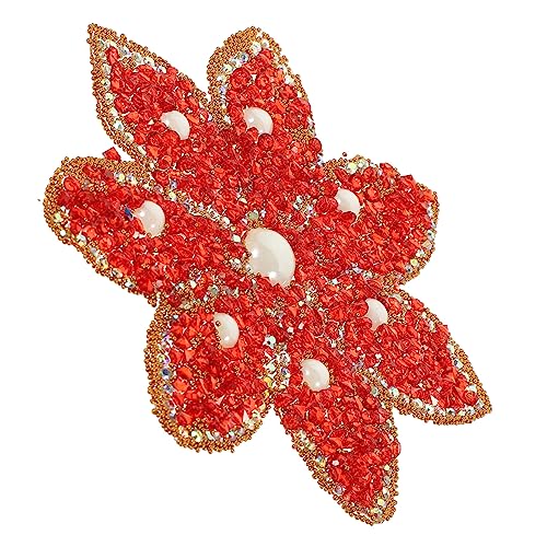 Rote Strass Applikation Eisen Patch für Hochzeitskleid Diy Kleidung Vielseitig Leicht Langlebig für Hüte und Mehr von OSALADI