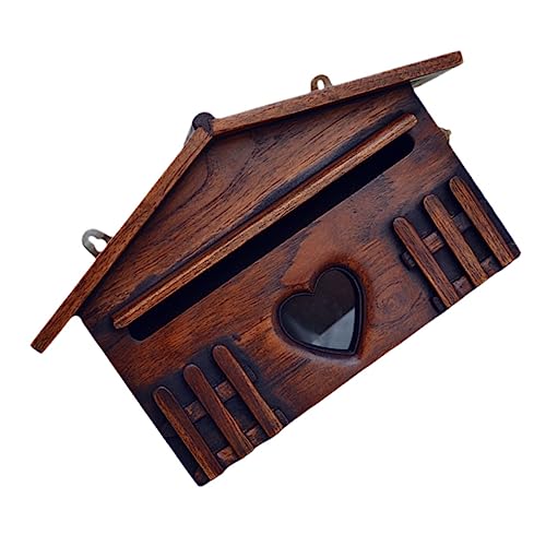 Wandmontierter Wetterfester Holz Briefkasten für Villa Kreative Vorschlagsbox für Außenbereich für Briefe Zeitungen und Karten Robust und Installieren von OSALADI