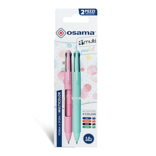 OSAMA 4 Multi Pastel – Kugelschreiber Hochwertig 4 Verschiedene Farben, Kugelschreiber Minen 1,0 mm, Stifte Pen mit Tinte Schwarz, Blau, Rot und Grün, Schreibwaren Schule, Büro, Universität - 2 Stück OSAMA 4 Multi Pastel – Kugelschreiber Hochwertig 4 Verschiedene Farben, Kugelschreiber Minen 1,0 mm, Stifte Pen mit Tinte Schwarz, Blau, Rot und Grün, Schreibwaren Schule, Büro, Universität - 2 Stück von OSAMA