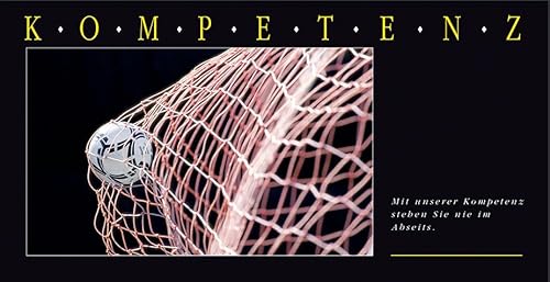 Grußkartenset mit 10 besonderen Klappkarten und 10 hochwertigen Umschlägen mit dem Thema Kompetenz, Motiv Fußballnetz von OSB Sport begeistert