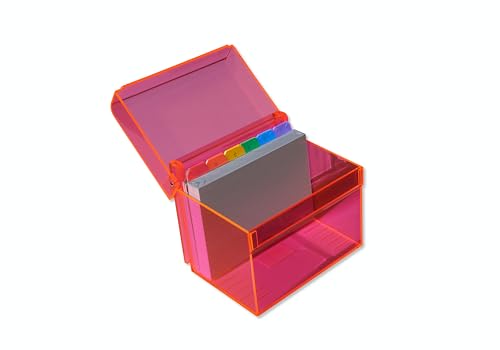 OSCO Register aus Neon-Acryl, regulär, Trennblätter von A bis Z, 100 linierte Notizblätter enthalten (15,2 x 10,2 cm), linierte Revisionskarten, Rezeptnotizen, Abheftung von Bürokontakten von OSCO