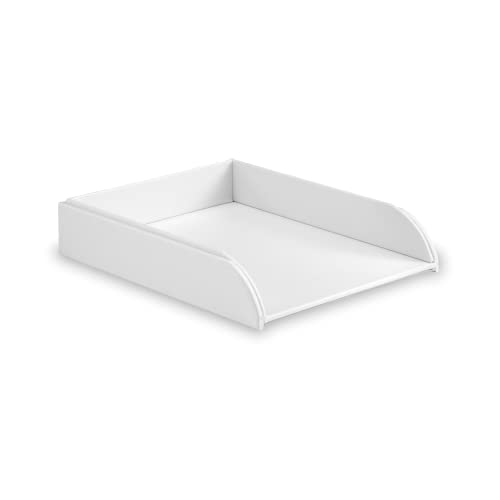 OSCO Weiße Briefablage aus Kunstleder, A4, leicht stapelbar, Schreibtisch-Ordner, Papieraufbewahrung, Büro-Dokumentensortierer, Papierablage, Keine Erhöhungen erforderlich, H 6,3 x B 24,5 x T 33 cm OSCO Weiße Briefablage aus Kunstleder, A4, leicht stapelbar, Schreibtisch-Ordner, Papieraufbewahrung, Büro-Dokumentensortierer, Papierablage, Keine Erhöhungen erforderlich, H 6,3 x B 24,5 x T 33 cm von OSCO