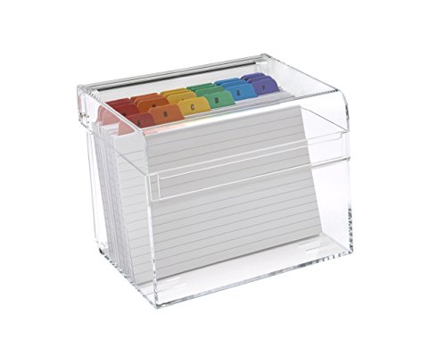 Osco AIBOX-R Karteikasten aus klarem Acryl einschließlich farbiger Registerreiter von A bis Z und 100 Karteikarten, 6 x 4 Zoll Osco AIBOX-R Karteikasten aus klarem Acryl einschließlich farbiger Registerreiter von A bis Z und 100 Karteikarten, 6 x 4 Zoll von OSCO