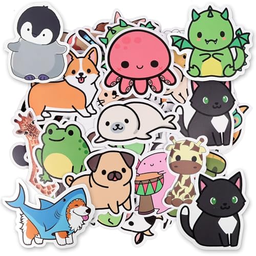 OSDUE Kleine Tiere Sticker Set, 100 Stück Wasserdicht Vinyl Stickers, Anime Sticker Set, Cartoon Aufkleber für Auto Laptop Skateboard Fahrrad Moped Motorrad, Geeignet für Erwachsene Kinder OSDUE Kleine Tiere Sticker Set, 100 Stück Wasserdicht Vinyl Stickers, Anime Sticker Set, Cartoon Aufkleber für Auto Laptop Skateboard Fahrrad Moped Motorrad, Geeignet für Erwachsene Kinder von OSDUE