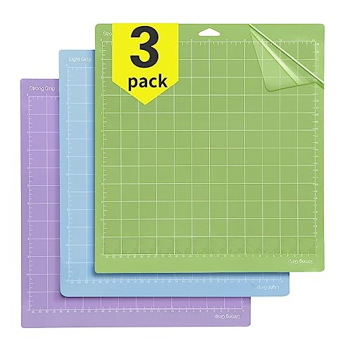 OSDUE Schneidematte für Cricut, 3er Pack Schneidematte 12x12 für Cricut Explore Air 2/Air/One/Maker, Ersatz Standard Grip Schneidematte für Kunst- und Bastelprojekte(Rot Blau Lila) von OSDUE