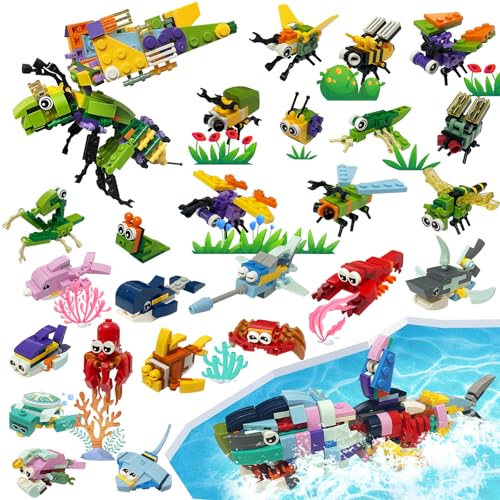OSIMIG 24 Pack Mini Bausteine Insekt Meerestie, Mitgebsel Kindergeburtstag Gastgeschenke, 12 IN 1 Baustein Spielzeug Geburtstag Party Kleine Geschenke für Kinder 3-12 OSIMIG 24 Pack Mini Bausteine Insekt Meerestie, Mitgebsel Kindergeburtstag Gastgeschenke, 12 IN 1 Baustein Spielzeug Geburtstag Party Kleine Geschenke für Kinder 3-12 von OSIMIG
