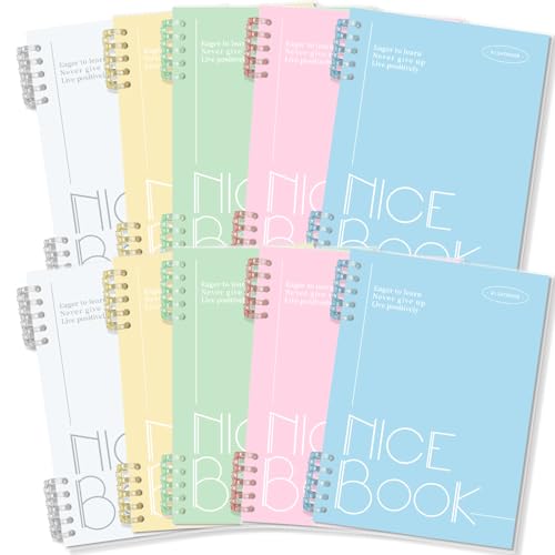 OSIMIG Campus-Notizbücher, A5, 20,3 x 14,9 cm, helle Farben, liniertes Papier, Reise-Tagebuch, Notizbuch, Kompositions-Notizbuch für Schule, Bürobedarf, 60 Blatt, 120 Seiten, 10 Stück OSIMIG Campus-Notizbücher, A5, 20,3 x 14,9 cm, helle Farben, liniertes Papier, Reise-Tagebuch, Notizbuch, Kompositions-Notizbuch für Schule, Bürobedarf, 60 Blatt, 120 Seiten, 10 Stück von OSIMIG
