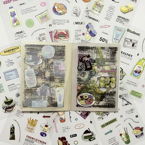 OSLEY Scrapbook Stickers Book, 20 Blatt PET Ästhetische Vintage Scrapbooking Aufkleber für Fotoalbum,Scrapbooking,Bullet Journal Zubehör,Kalendern,DIY Art Notizbuch OSLEY Scrapbook Stickers Book, 20 Blatt PET Ästhetische Vintage Scrapbooking Aufkleber für Fotoalbum,Scrapbooking,Bullet Journal Zubehör,Kalendern,DIY Art Notizbuch von OSLEY