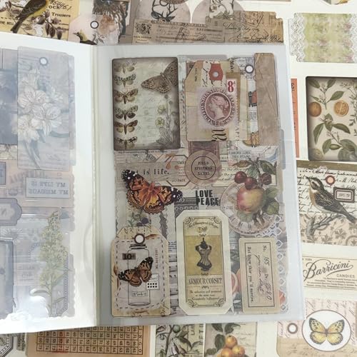 OSLEY Scrapbook Stickers Book, 20 Blatt PET Ästhetische Vintage Scrapbooking Aufkleber für Fotoalbum,Scrapbooking,Bullet Journal Zubehör,Kalendern,DIY Art Notizbuch OSLEY Scrapbook Stickers Book, 20 Blatt PET Ästhetische Vintage Scrapbooking Aufkleber für Fotoalbum,Scrapbooking,Bullet Journal Zubehör,Kalendern,DIY Art Notizbuch von OSLEY