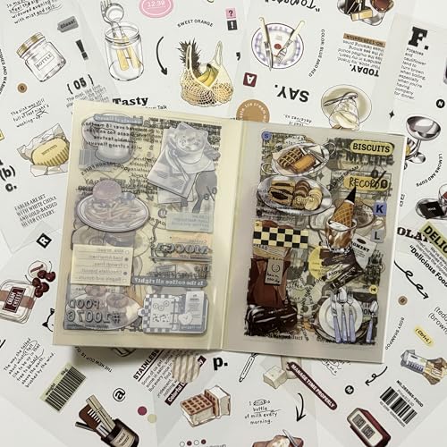OSLEY Scrapbook Stickers Book, 20 Blatt PET Ästhetische Vintage Scrapbooking Aufkleber für Fotoalbum,Scrapbooking,Bullet Journal Zubehör,Kalendern,DIY Art Notizbuch OSLEY Scrapbook Stickers Book, 20 Blatt PET Ästhetische Vintage Scrapbooking Aufkleber für Fotoalbum,Scrapbooking,Bullet Journal Zubehör,Kalendern,DIY Art Notizbuch von OSLEY