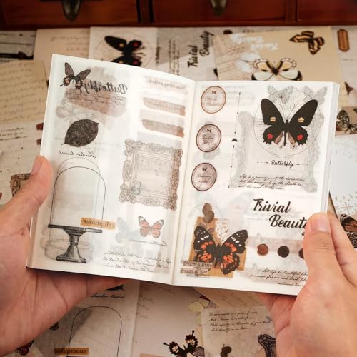 OSLEY Scrapbook Stickers Book, 40 Blatt Washi Ästhetische Vintage Scrapbooking Aufkleber für Fotoalbum,Scrapbooking,Bullet Journal Zubehör,Kalendern,DIY Art Notizbuch OSLEY Scrapbook Stickers Book, 40 Blatt Washi Ästhetische Vintage Scrapbooking Aufkleber für Fotoalbum,Scrapbooking,Bullet Journal Zubehör,Kalendern,DIY Art Notizbuch von OSLEY