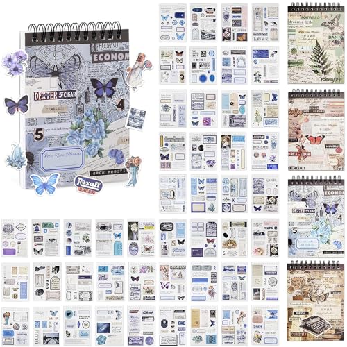 OSLEY Scrapbook Stickers Book, 50 Blatt Washi Ästhetische Vintage Scrapbooking Aufkleber für Fotoalbum,Scrapbooking,Bullet Journal Zubehör,Kalendern,DIY Art Notizbuch OSLEY Scrapbook Stickers Book, 50 Blatt Washi Ästhetische Vintage Scrapbooking Aufkleber für Fotoalbum,Scrapbooking,Bullet Journal Zubehör,Kalendern,DIY Art Notizbuch von OSLEY