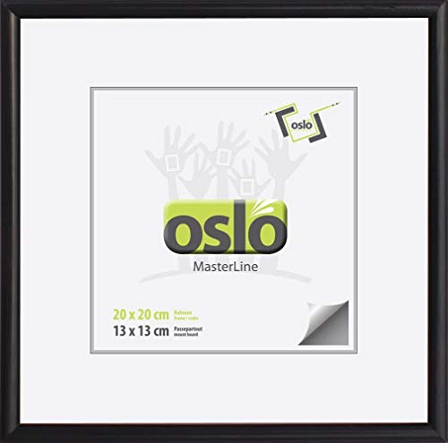 OSLO MasterLine Bilderrahmen 20 x 20 quadratisch schwarz Holz massiv FSC zertifiziert schmal Echt-Glas Foto-rahmen von OSLO MasterLine
