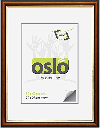 OSLO MasterLine Bilderrahmen 30 x 40 braun gold schwarz Holz Innenrand goldfarben antik-optik Portraitrahmen Fotorahmen von OSLO MasterLine