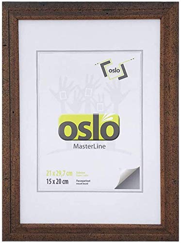 OSLO MasterLine Bilderrahmen Din A 4 21 x 30 exakt 21x29,7 dunkel braun Holz vintage antik-optik Portrait Urkunden Foto-rahmen von OSLO MasterLine