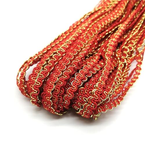 5 Yards 6 mm Gold-Silber-Linie Wellen-Spitzenband Bühnenauftritt Kleid Kostüm handgefertigte Borten Hochzeit Party-Zubehör #Ro-Gold-Rot 5 Yards 6 mm Gold-Silber-Linie Wellen-Spitzenband Bühnenauftritt Kleid Kostüm handgefertigte Borten Hochzeit Party-Zubehör #Ro-Gold-Rot von OSMARI
