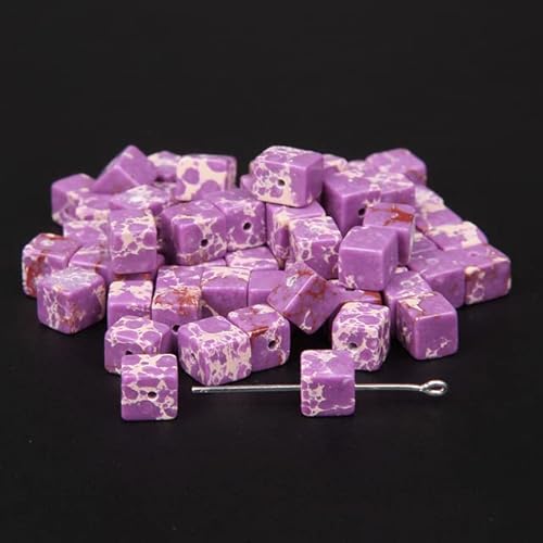 Farben 4 mm/6 mm/8 mm quadratische Perlen, Würfel, Naturstein, lose Abstandshalter, DIY handgefertigte Perlen für die Schmuckherstellung, violetter Kaiser, 6 mm, ca. 20 Stück Farben 4 mm/6 mm/8 mm quadratische Perlen, Würfel, Naturstein, lose Abstandshalter, DIY handgefertigte Perlen für die Schmuckherstellung, violetter Kaiser, 6 mm, ca. 20 Stück von OSMARI