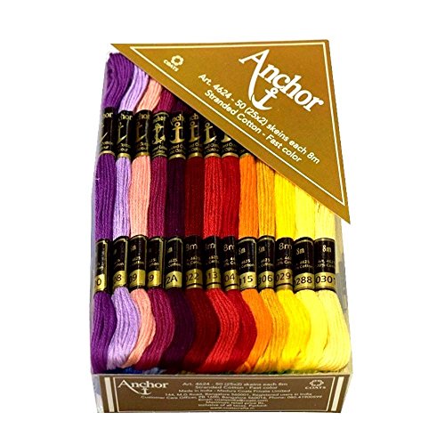 Kreuzstichfäden, Baumwollfaden, Regenbogenfarben, für Armbänder, Zahnseide, DIY-Haarringe, 50 Ski, 2 Farbtöne, je 25 Farbtöne, 8 m (sortiert, 5 Stück) von OSNICA