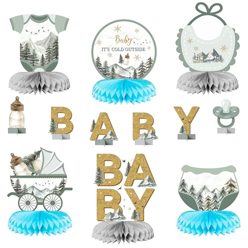 OSNIE Baby It's Cold Outside Party-Tischaufsätze mit Wabenmuster, 12 Stück, Willkommens-Baby-Winterwald-Wunderland, Tischdekoration für Jungen und Mädchen, Winterthema, Tischpartyzubehör für OSNIE Baby It's Cold Outside Party-Tischaufsätze mit Wabenmuster, 12 Stück, Willkommens-Baby-Winterwald-Wunderland, Tischdekoration für Jungen und Mädchen, Winterthema, Tischpartyzubehör für von OSNIE