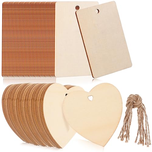 OSOLADY 1Satz Unvollendete Holzdekorationen mit Löchern DIY Weihnachtsbaumanhänger und Herz Sowie Rechteckige Holzscheiben zum Basteln für Kreative Projekte OSOLADY 1Satz Unvollendete Holzdekorationen mit Löchern DIY Weihnachtsbaumanhänger und Herz Sowie Rechteckige Holzscheiben zum Basteln für Kreative Projekte von OSOLADY